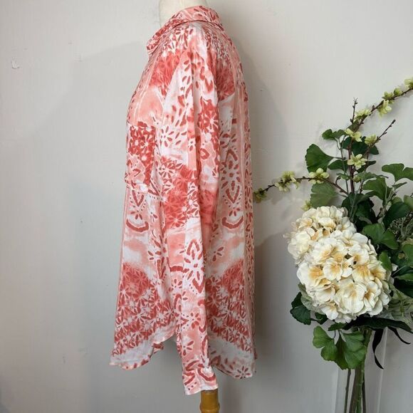 ANTHROPOLOGIE | The Romy Relaxed Button Down | Pilcro | Large | Red Shirt - Picture 6 of 10